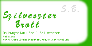 szilveszter broll business card